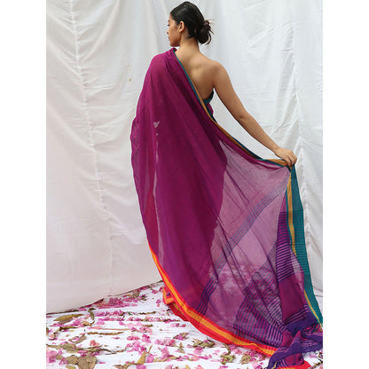 Chidiyaa Swan Handwoven Cotton Saree with Unstitched Blouse
