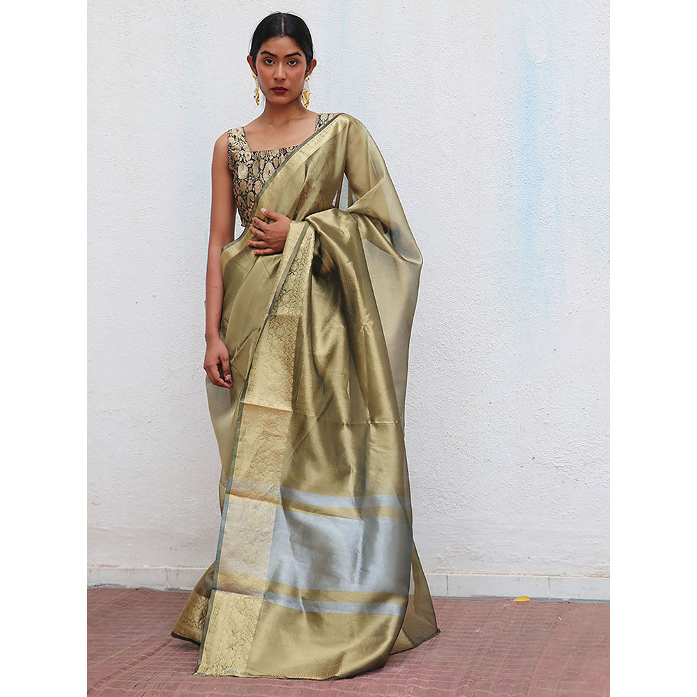 Chidiyaa Nargiz Nausheen Khimkab Black Brocade Embroidered Stitched Blouse
