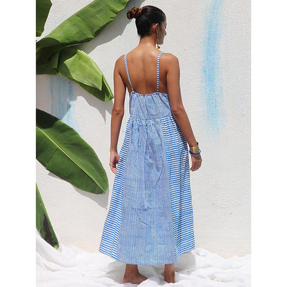 Chidiyaa Walk In the Clouds Megha Handprinted Cotton Dress