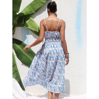 Chidiyaa Walk In the Clouds Skye Handprinted Cotton Dress