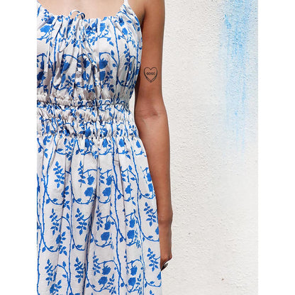Chidiyaa Walk In the Clouds Skye Handprinted Cotton Dress