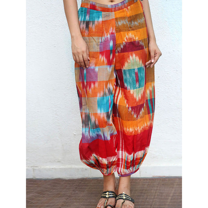 Chidiyaa Firaki Gamcha Cotton Printed Dhoti Pant