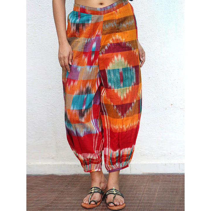 Chidiyaa Firaki Gamcha Cotton Printed Dhoti Pant