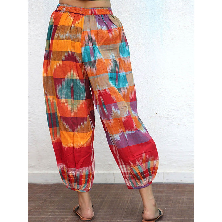 Chidiyaa Firaki Gamcha Cotton Printed Dhoti Pant