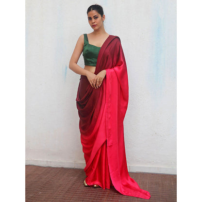 Chidiyaa Iravati Modal Silk Ombre Saree with Unstitched Blouse with Unstitched