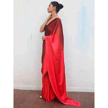 Chidiyaa Iravati Modal Silk Ombre Saree with Unstitched Blouse with Unstitched