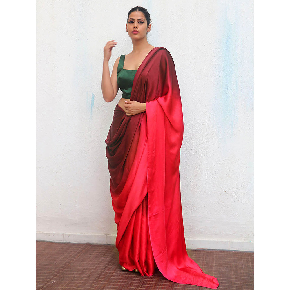 Chidiyaa Iravati Modal Silk Ombre Saree with Unstitched Blouse with Unstitched