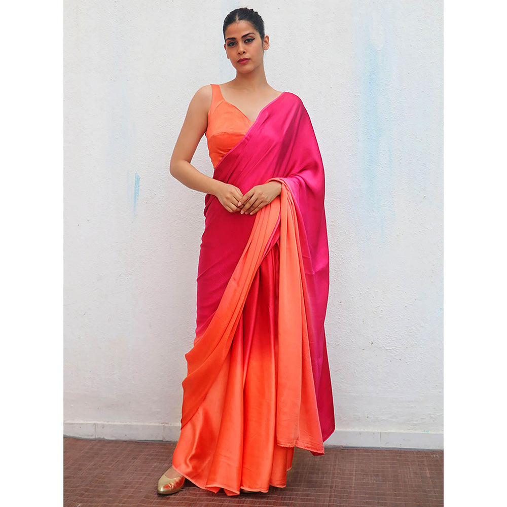 Chidiyaa Ganga Modal Silk Ombre Saree with Unstitched Blouse with Unstitched