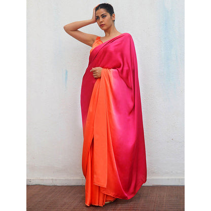 Chidiyaa Ganga Modal Silk Ombre Saree with Unstitched Blouse with Unstitched