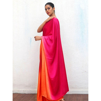 Chidiyaa Ganga Modal Silk Ombre Saree with Unstitched Blouse with Unstitched