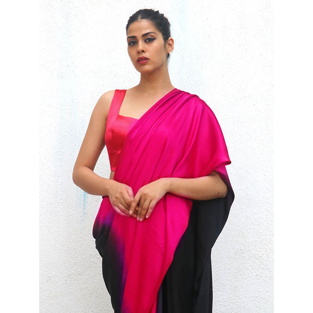 Chidiyaa Teesta Modal Silk Ombre Saree with Unstitched Blouse with Unstitched