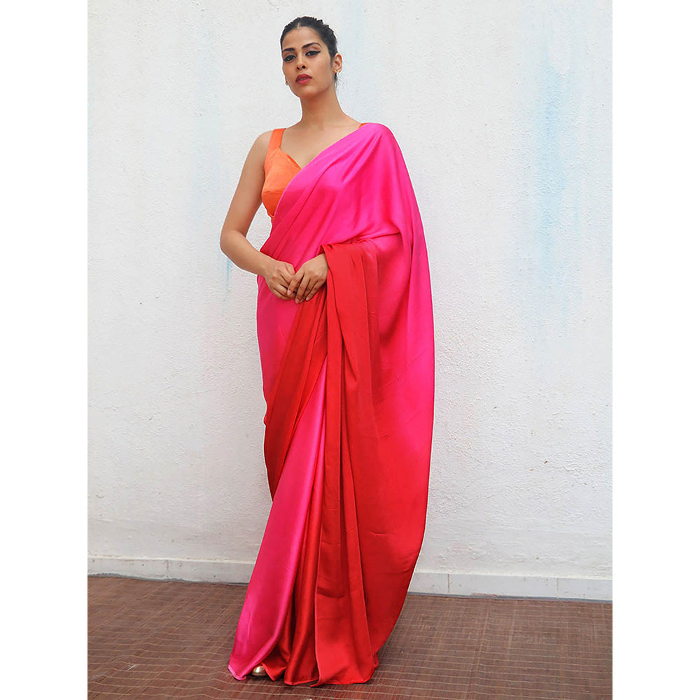 Chidiyaa Swarna Modal Silk Ombre Saree with Unstitched Blouse with Unstitched