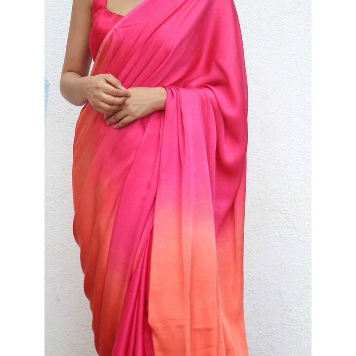 Chidiyaa Narmada Modal Silk Ombre Saree with Unstitched Blouse with Unstitched