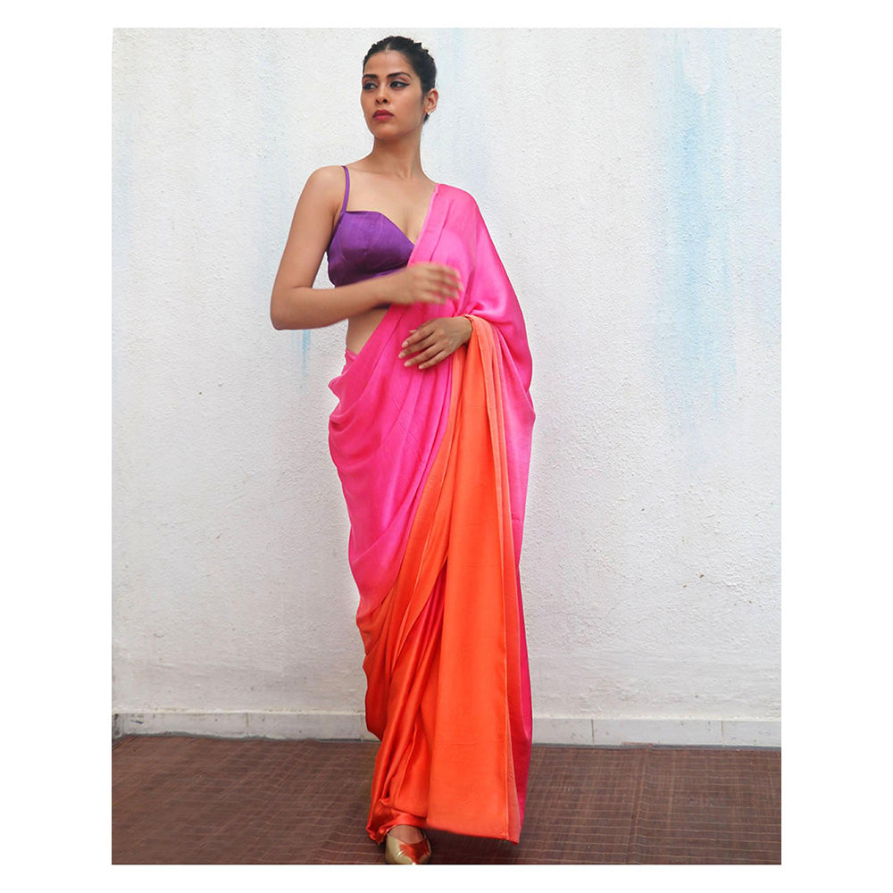 Chidiyaa Purple Subarnarekha Mashru Silk Stitched Blouse