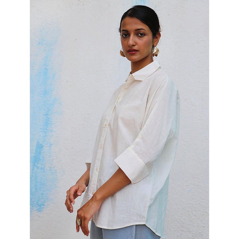 Chidiyaa Breathe Meryl White Handwoven Linen Shirt