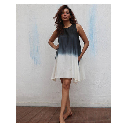 Chidiyaa Daydreaming In Monochrome Oreo Truffle Printed Cotton Dress