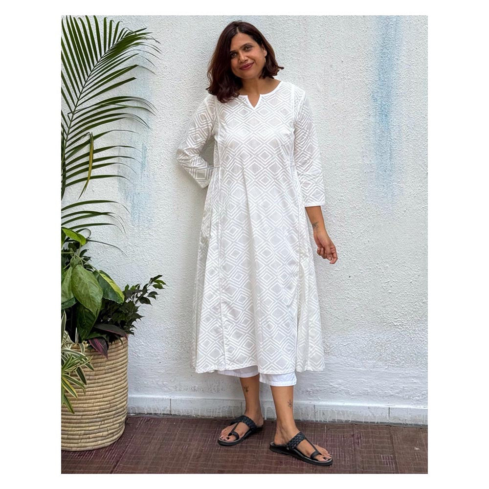 Chidiyaa Shagufta Block Printed Cotton Kurta