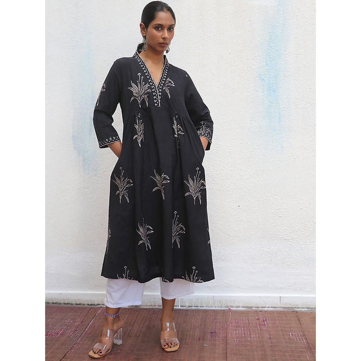 Chidiyaa Pratima Block Printed Cotton Kurta