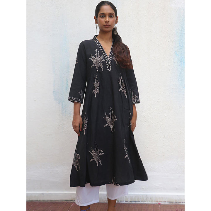 Chidiyaa Pratima Block Printed Cotton Kurta