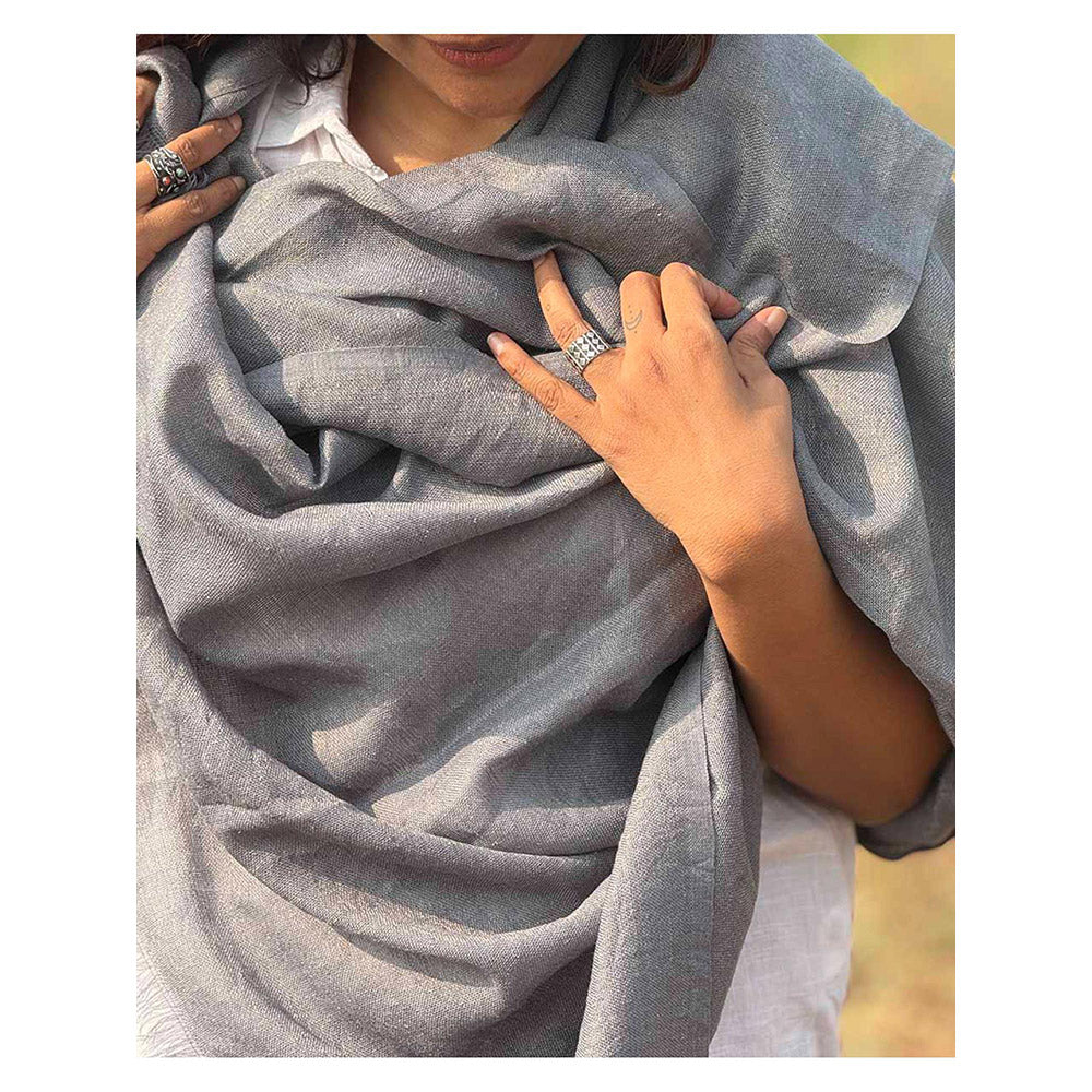 Chidiyaa Sardi Ki Dhoop Morning Mist Pure Wool Zari Shawl