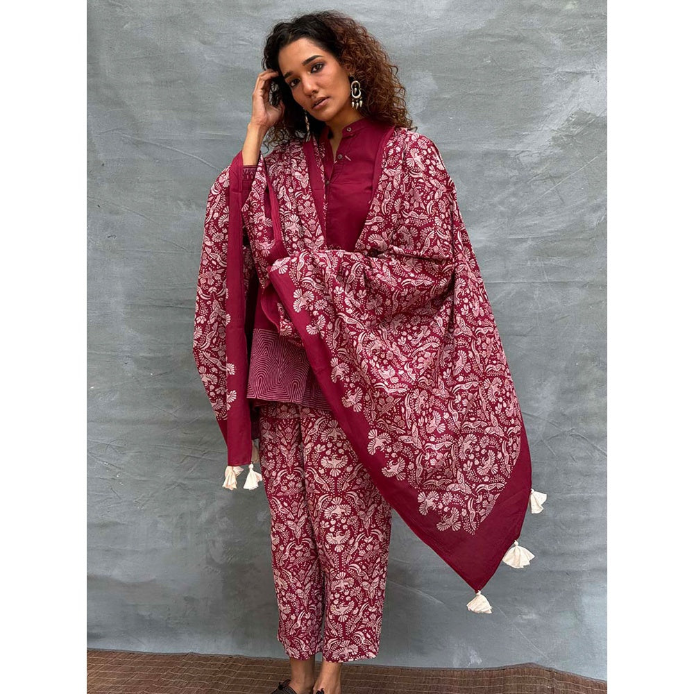 Chidiyaa Red Soil Melody Of Meadows Ed Cotton Dupatta