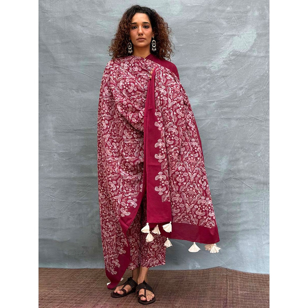 Chidiyaa Red Soil Melody Of Meadows Ed Cotton Dupatta