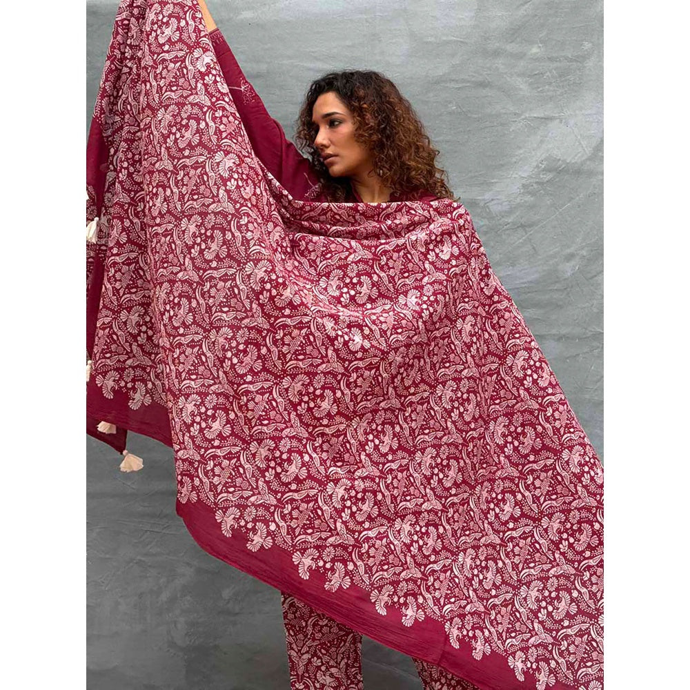 Chidiyaa Red Soil Melody Of Meadows Ed Cotton Dupatta