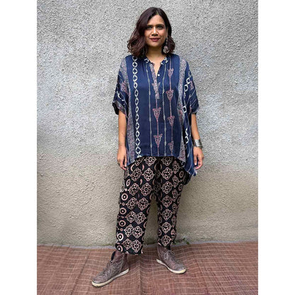 Chidiyaa Gypsy Heart Eulalie Modal Silk Blue Kaftan