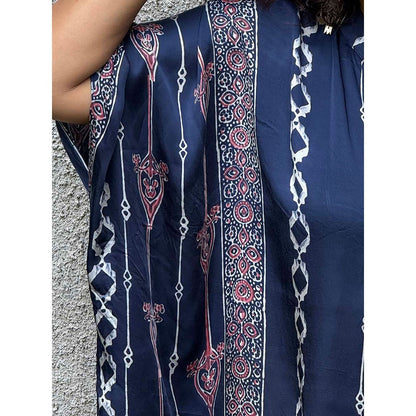 Chidiyaa Gypsy Heart Eulalie Modal Silk Blue Kaftan