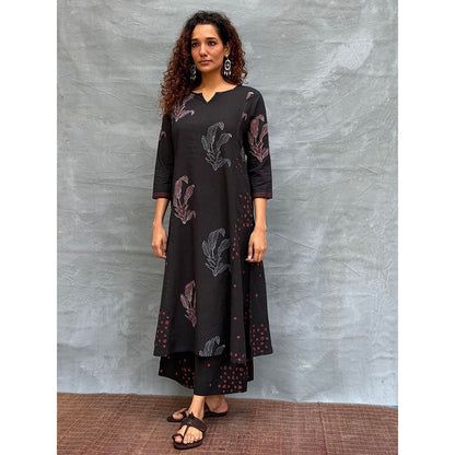 Chidiyaa Soil Dewlit Glow Block Printed Cotton Kurta