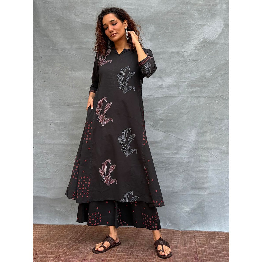 Chidiyaa Soil Dewlit Glow Block Printed Cotton Kurta