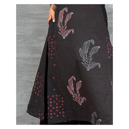 Chidiyaa Soil Dewlit Glow Block Printed Cotton Kurta