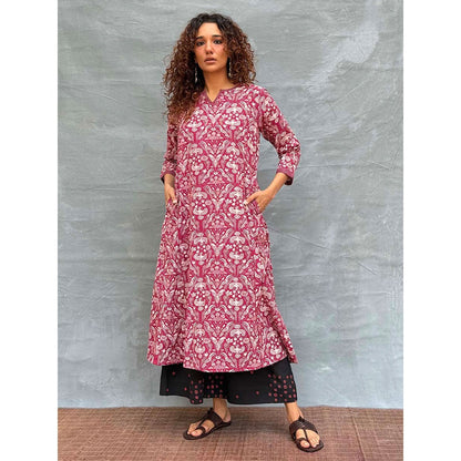 Chidiyaa Soil Night's Sigh Block Printed Cotton Kurta