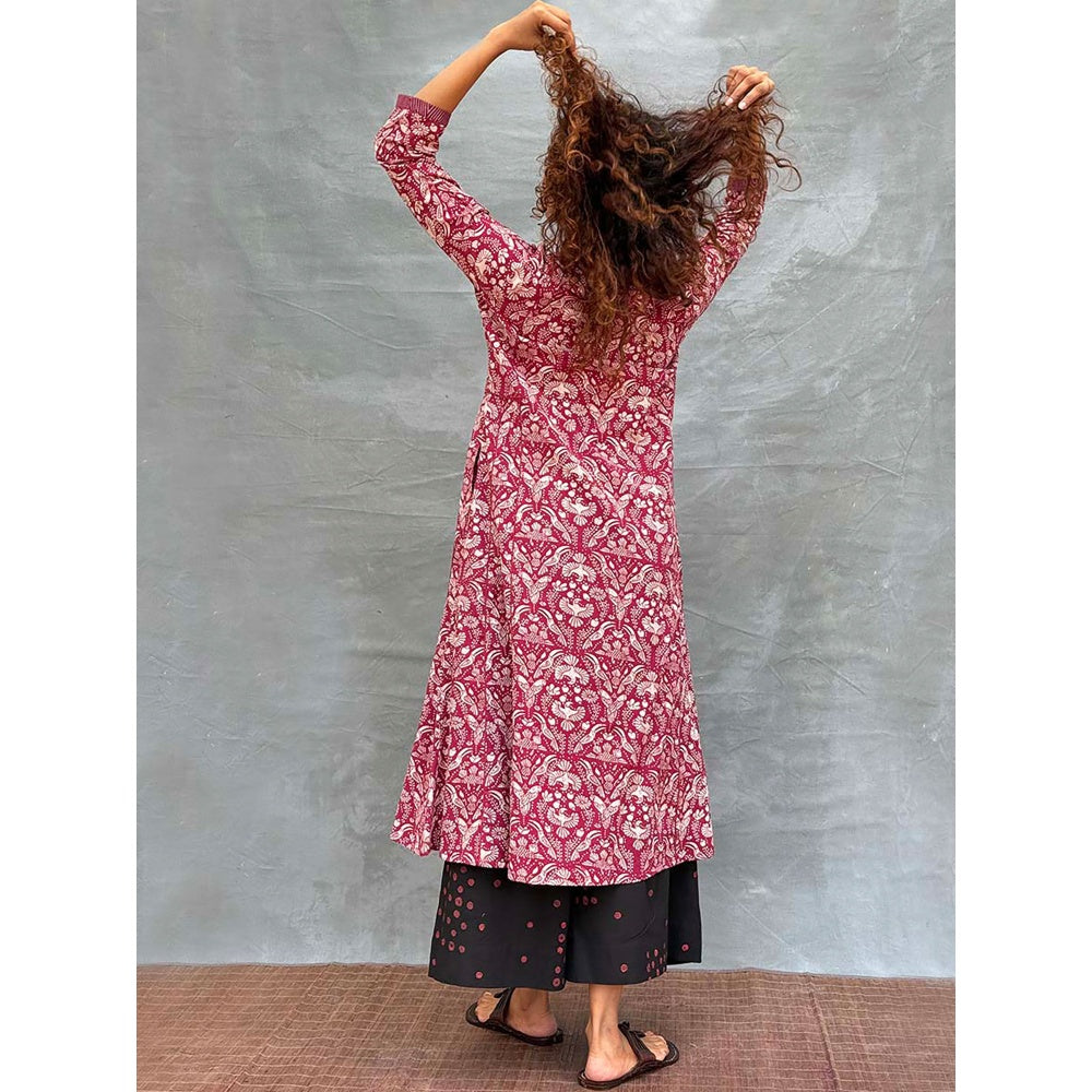 Chidiyaa Soil Night's Sigh Block Printed Cotton Kurta