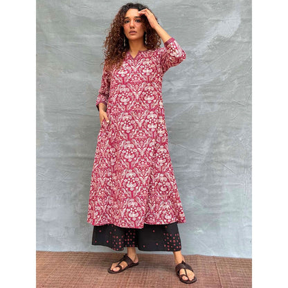 Chidiyaa Soil Night's Sigh Block Printed Cotton Kurta