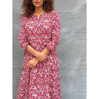 Chidiyaa Soil Night's Sigh Block Printed Cotton Kurta
