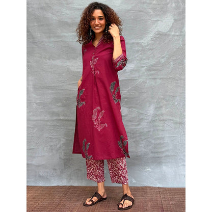 Chidiyaa Soil Earth's Pulse Block Printed Cotton Kurta