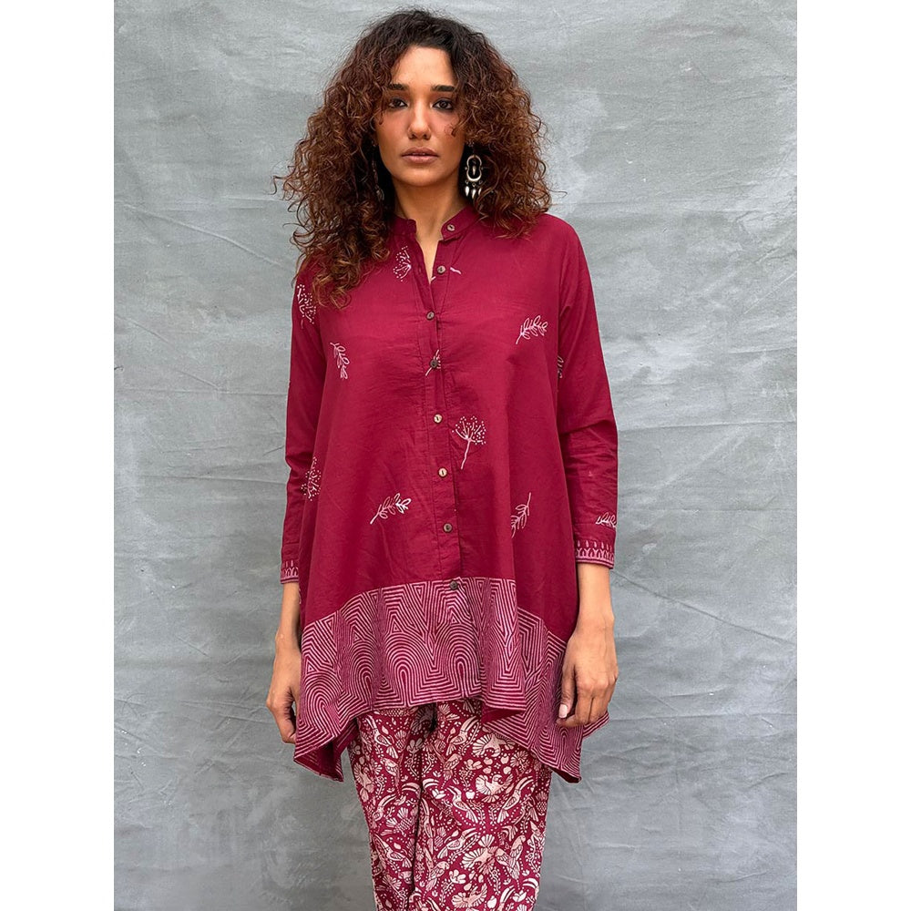 Chidiyaa Soil Chirp Of Dawn Block Printed Cotton Tunic