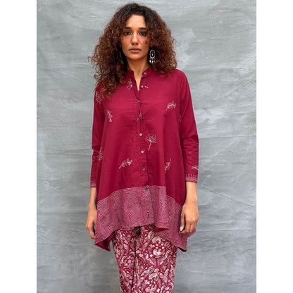 Chidiyaa Soil Chirp Of Dawn Block Printed Cotton Tunic