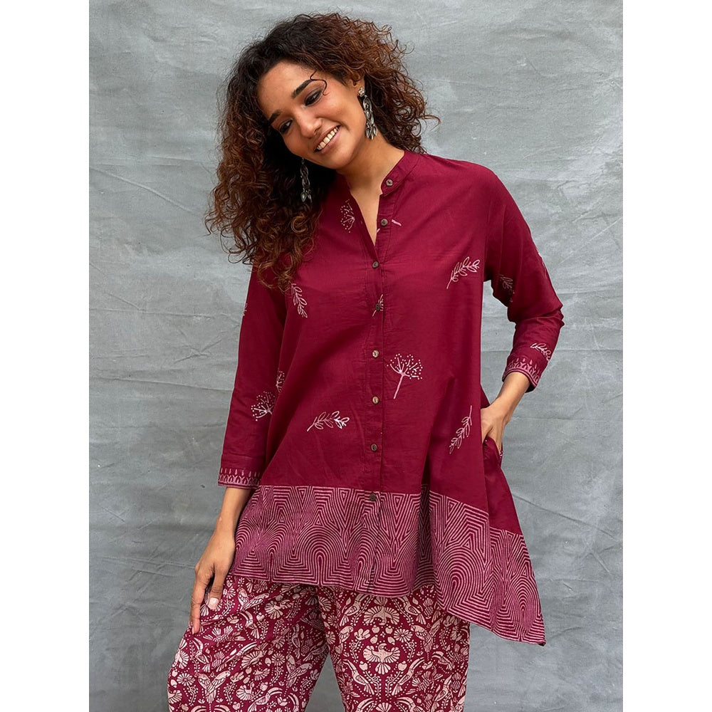 Chidiyaa Soil Chirp Of Dawn Block Printed Cotton Tunic