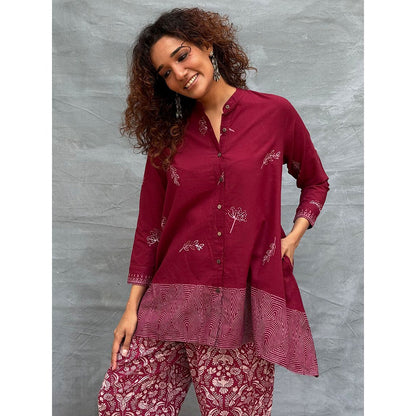 Chidiyaa Soil Chirp Of Dawn Block Printed Cotton Tunic