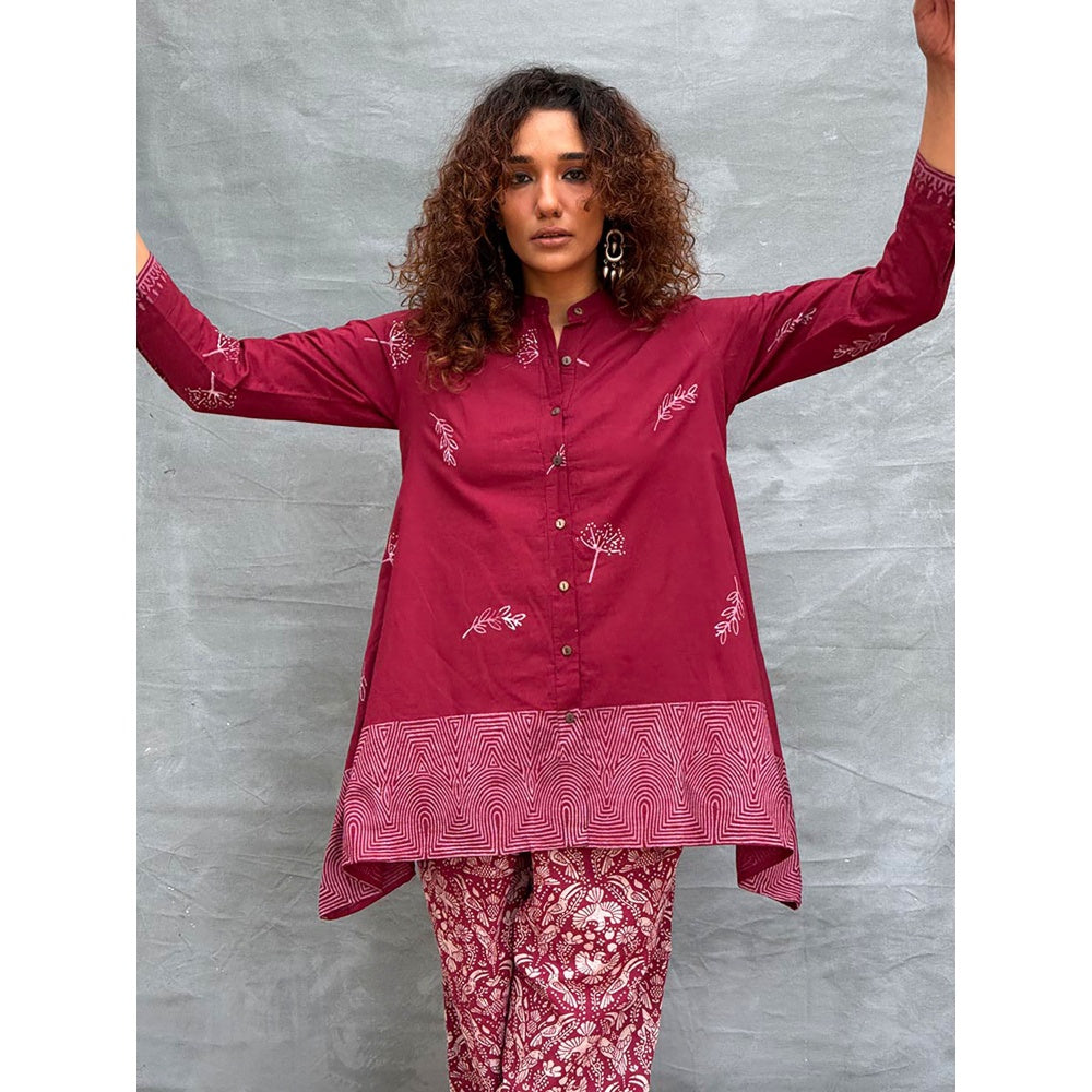 Chidiyaa Soil Chirp Of Dawn Block Printed Cotton Tunic