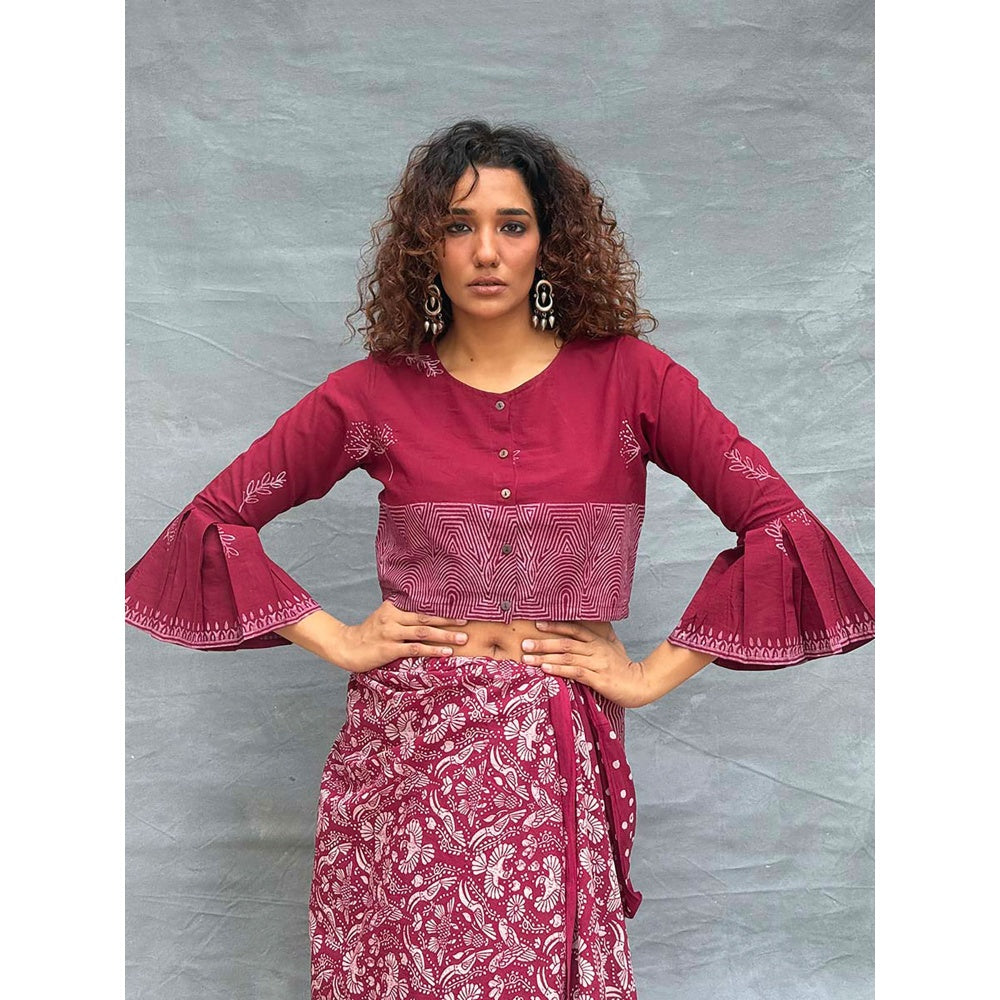 Chidiyaa Soil Meadow Printed Cotton Stitched Blouse