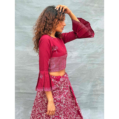 Chidiyaa Soil Meadow Printed Cotton Stitched Blouse