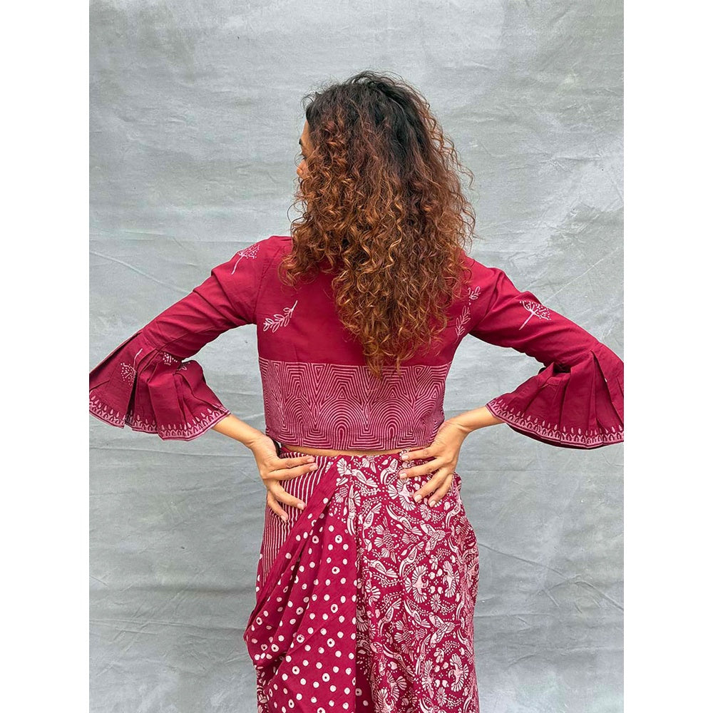 Chidiyaa Soil Meadow Printed Cotton Stitched Blouse