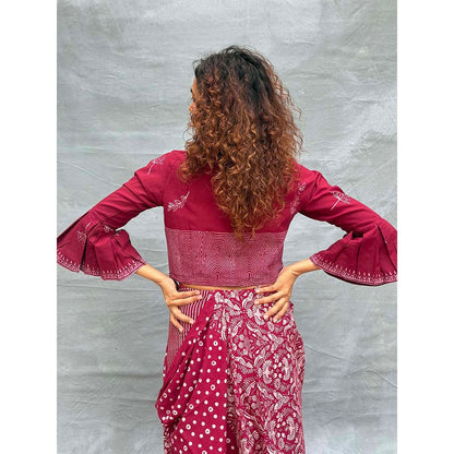 Chidiyaa Soil Meadow Printed Cotton Stitched Blouse