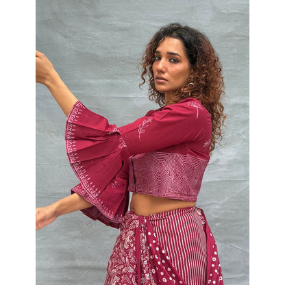 Chidiyaa Soil Meadow Printed Cotton Stitched Blouse