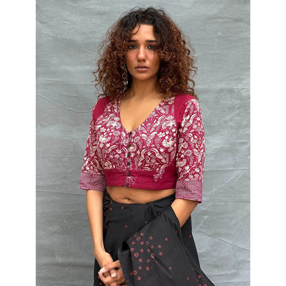 Chidiyaa Soil Bloom Printed Cotton Stitched Blouse