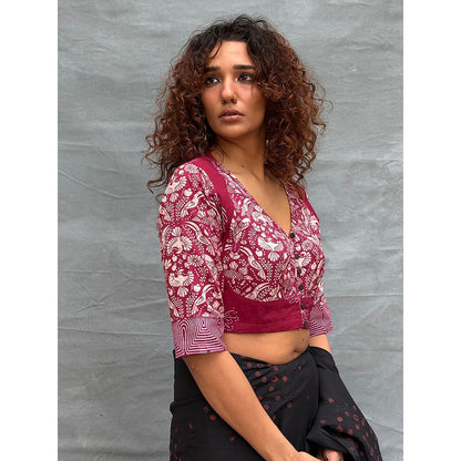 Chidiyaa Soil Bloom Printed Cotton Stitched Blouse