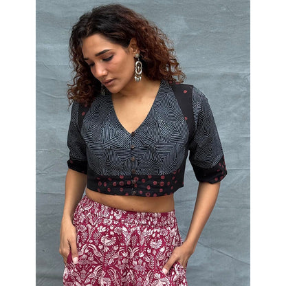 Chidiyaa Soil Flow Of Seasons Printed Cotton Blouse